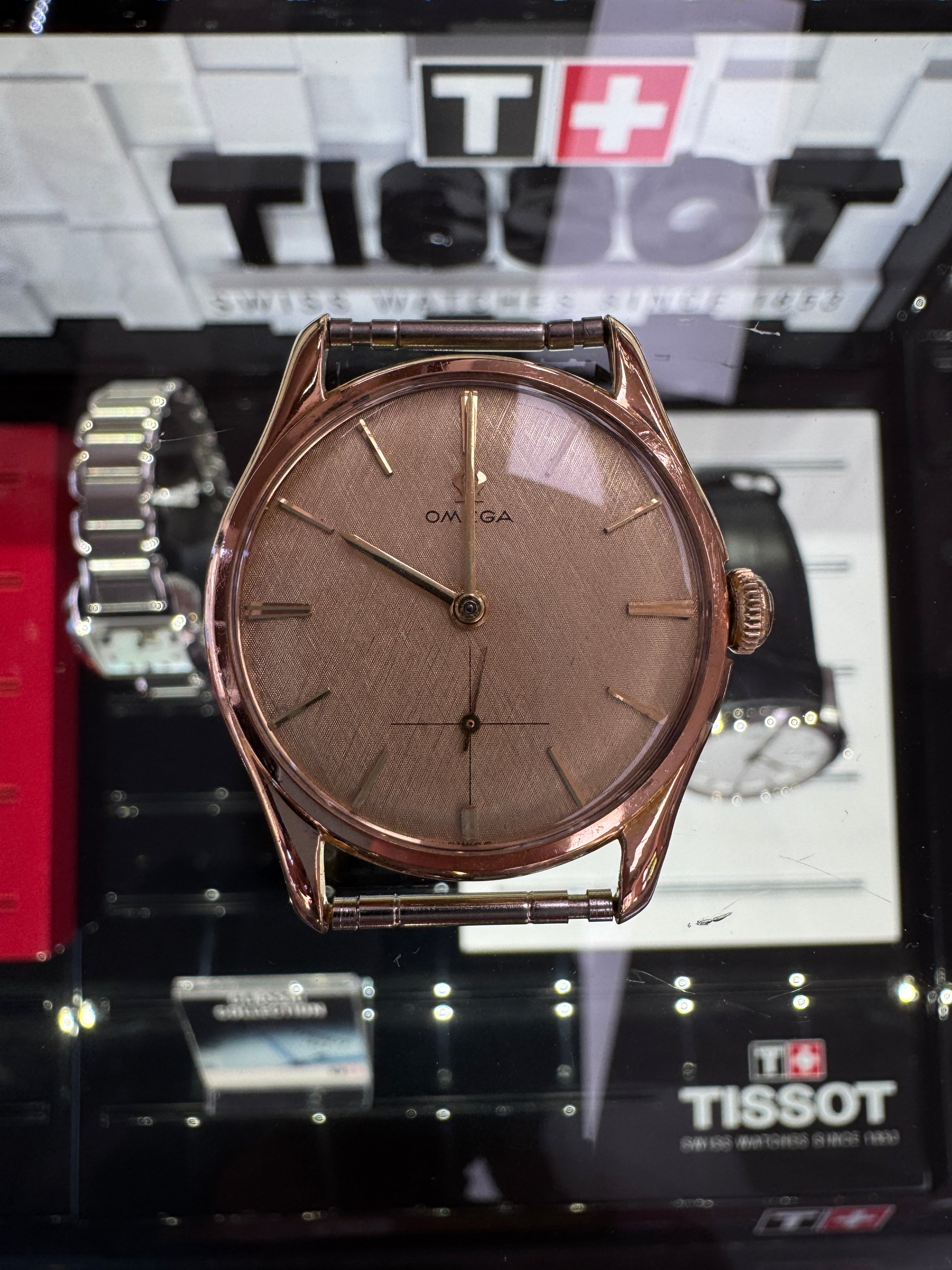 18k Rose Gold 34mm Omega Alpha Automatic Watch